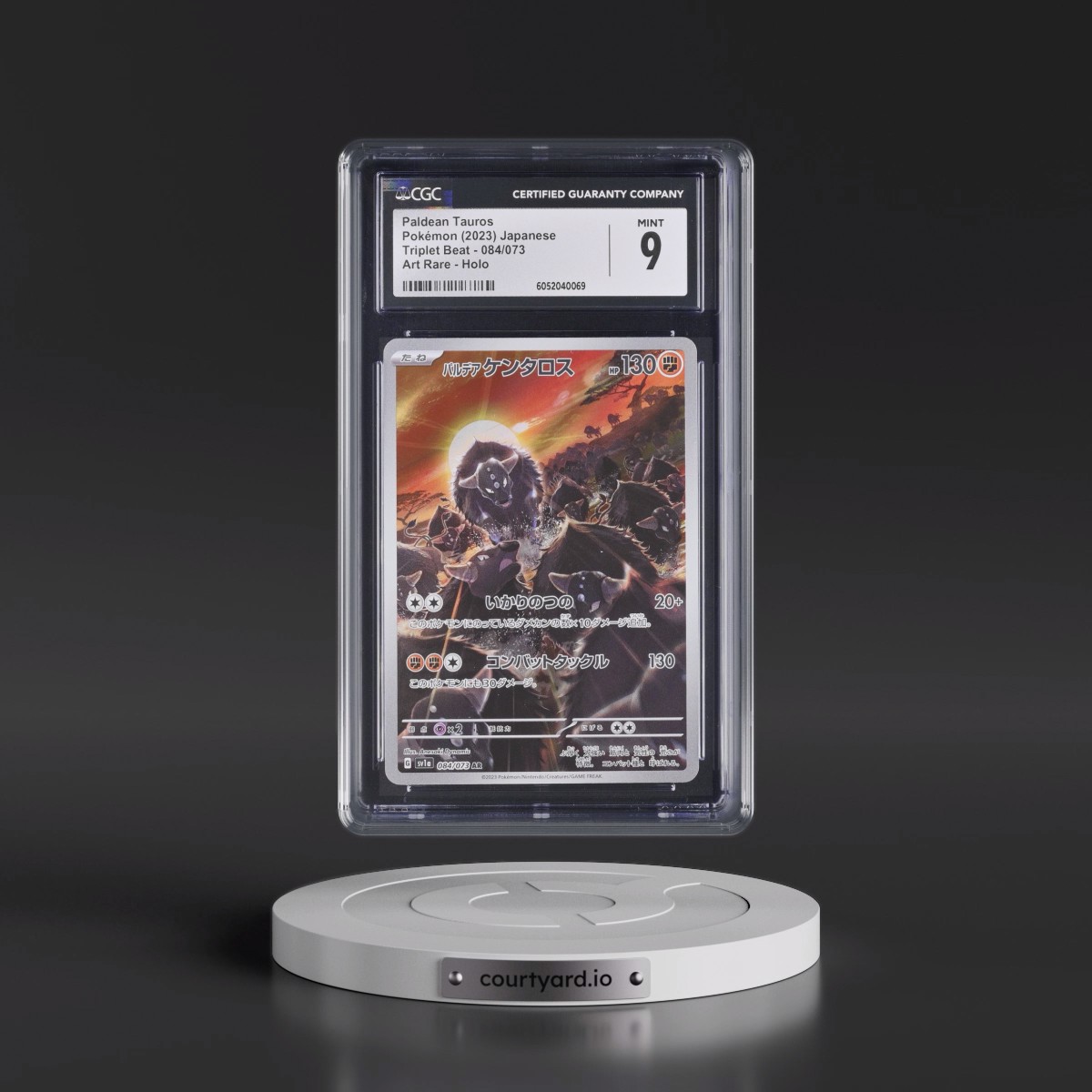 2023 Triplet Beat #084/073 Paldean Tauros - Art Rare Holo (CGC 9 MINT)