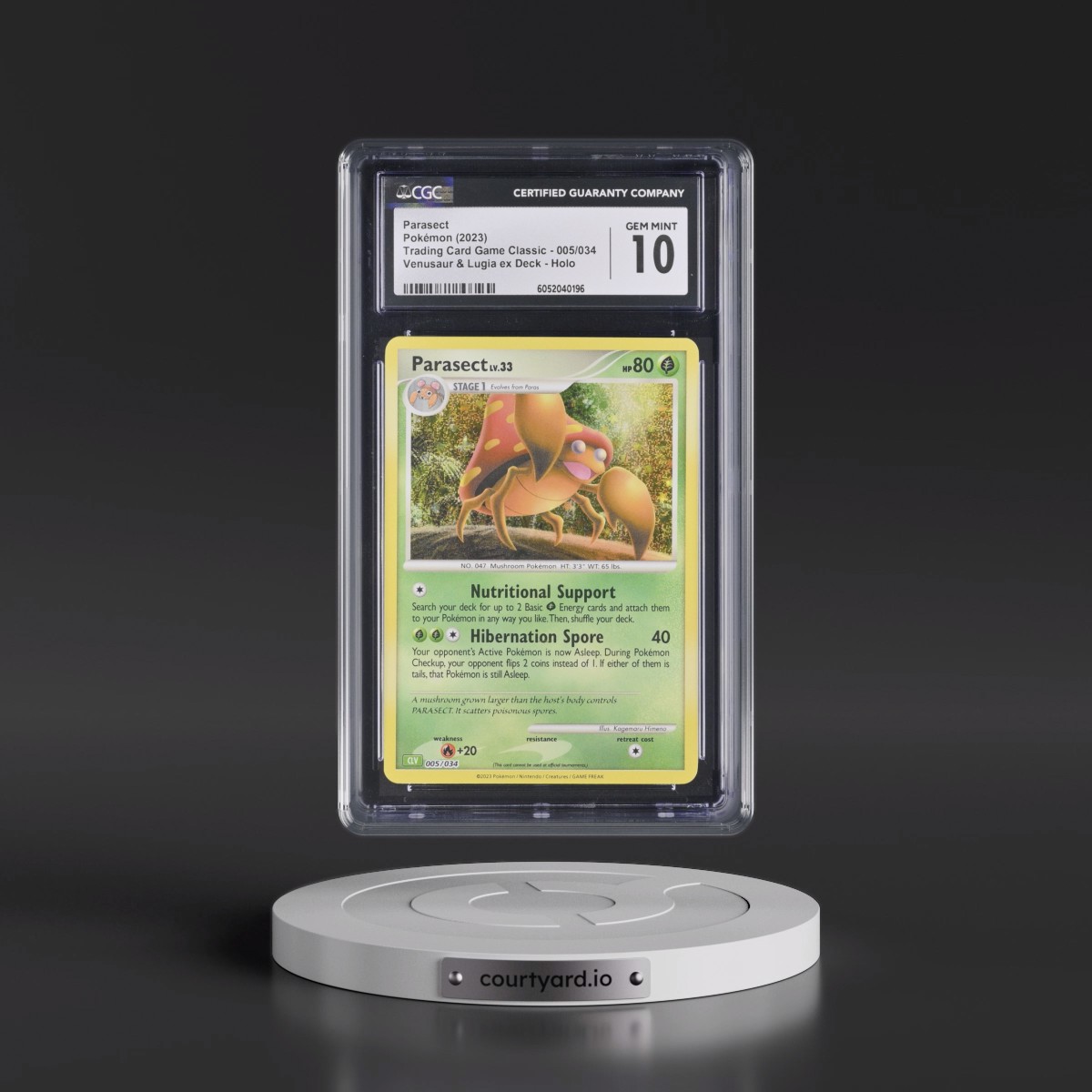2023 Trading Card Game Classic - CLV, CLC, CLB #005/034 Parasect - Venusaur & Lugia ex Deck - CLV Holo (CGC 10 GEM MINT)
