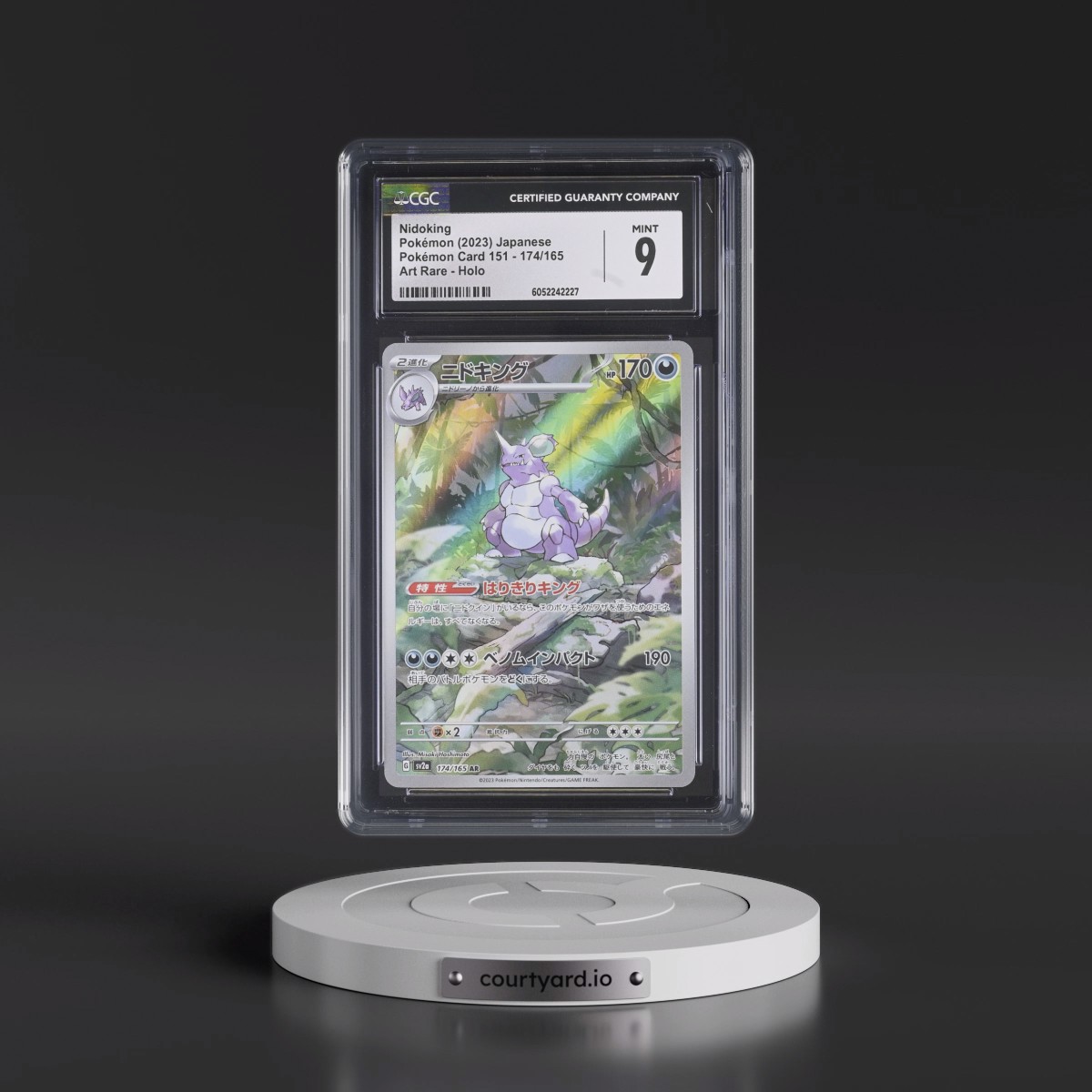 2023 Pokémon Card 151 #174/165 Nidoking - Art Rare Holo (CGC 9 MINT)