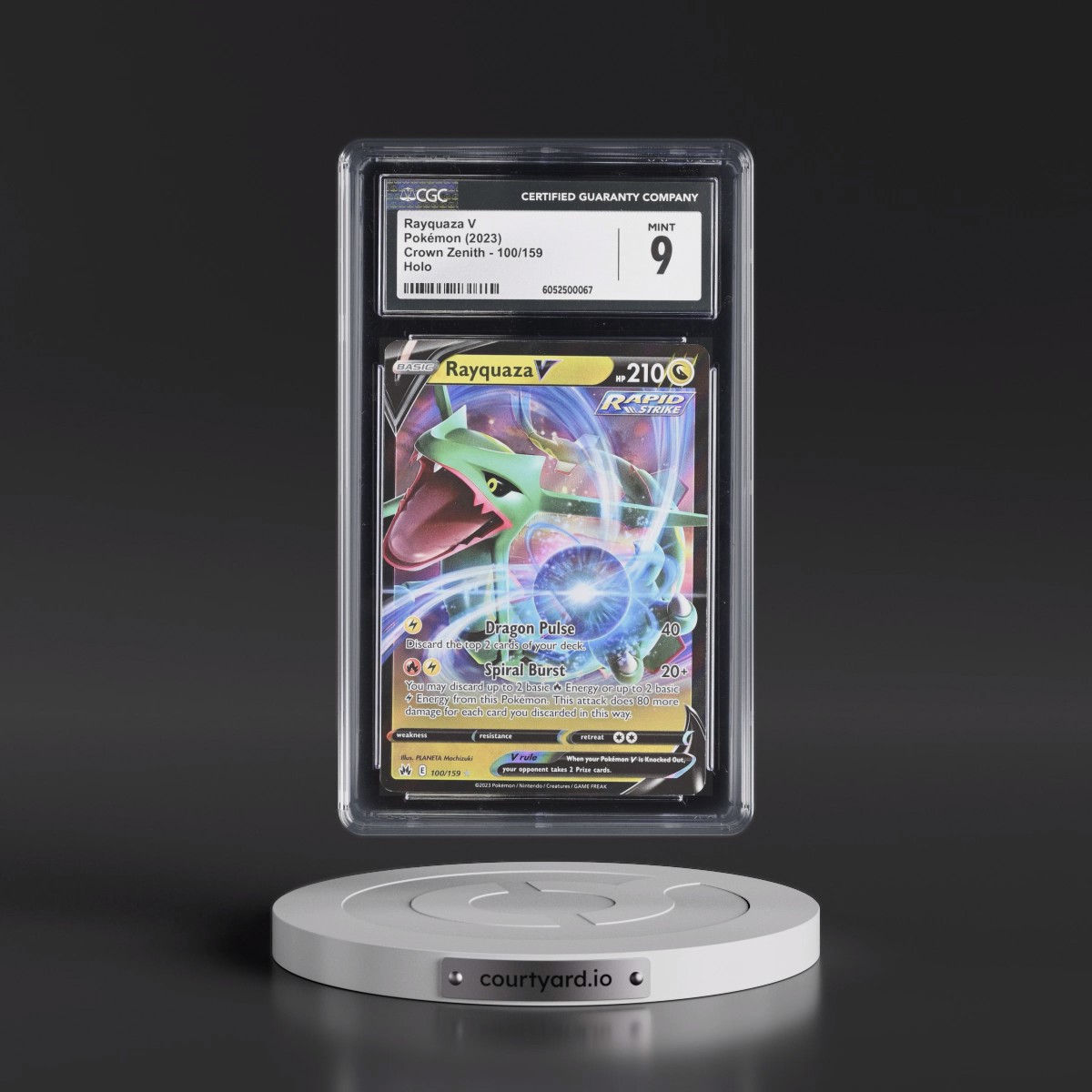 2023 Crown Zenith #100/159 Rayquaza V - Holo (CGC 9 MINT)