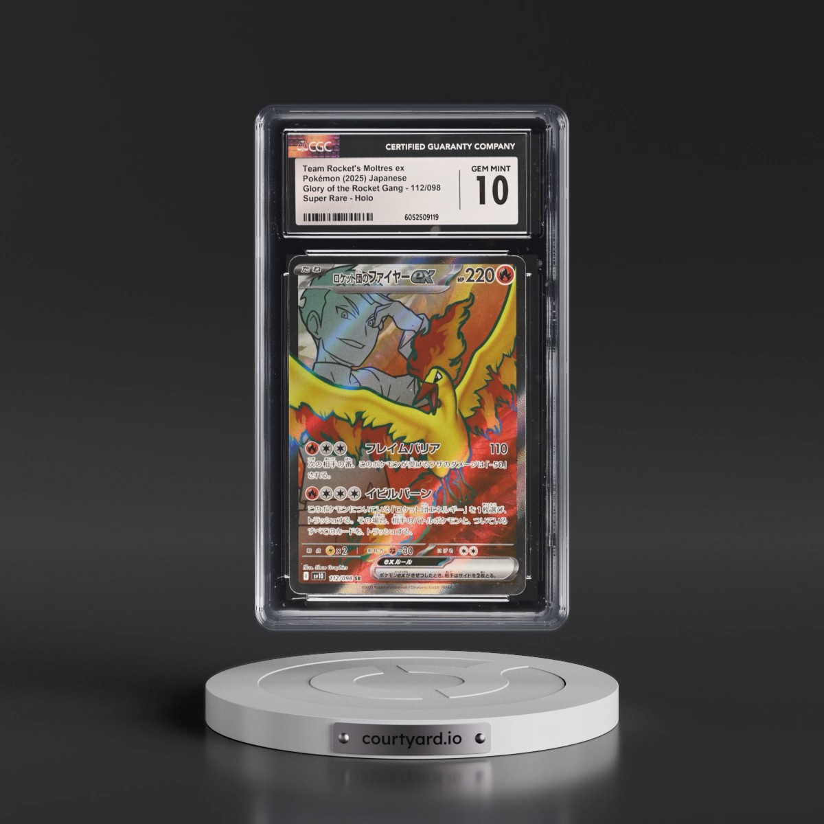 2025 Glory of the Rocket Gang - sv10 #112/098 Team Rocket's Moltres ex - Super Rare Holo (CGC 10 GEM MINT)