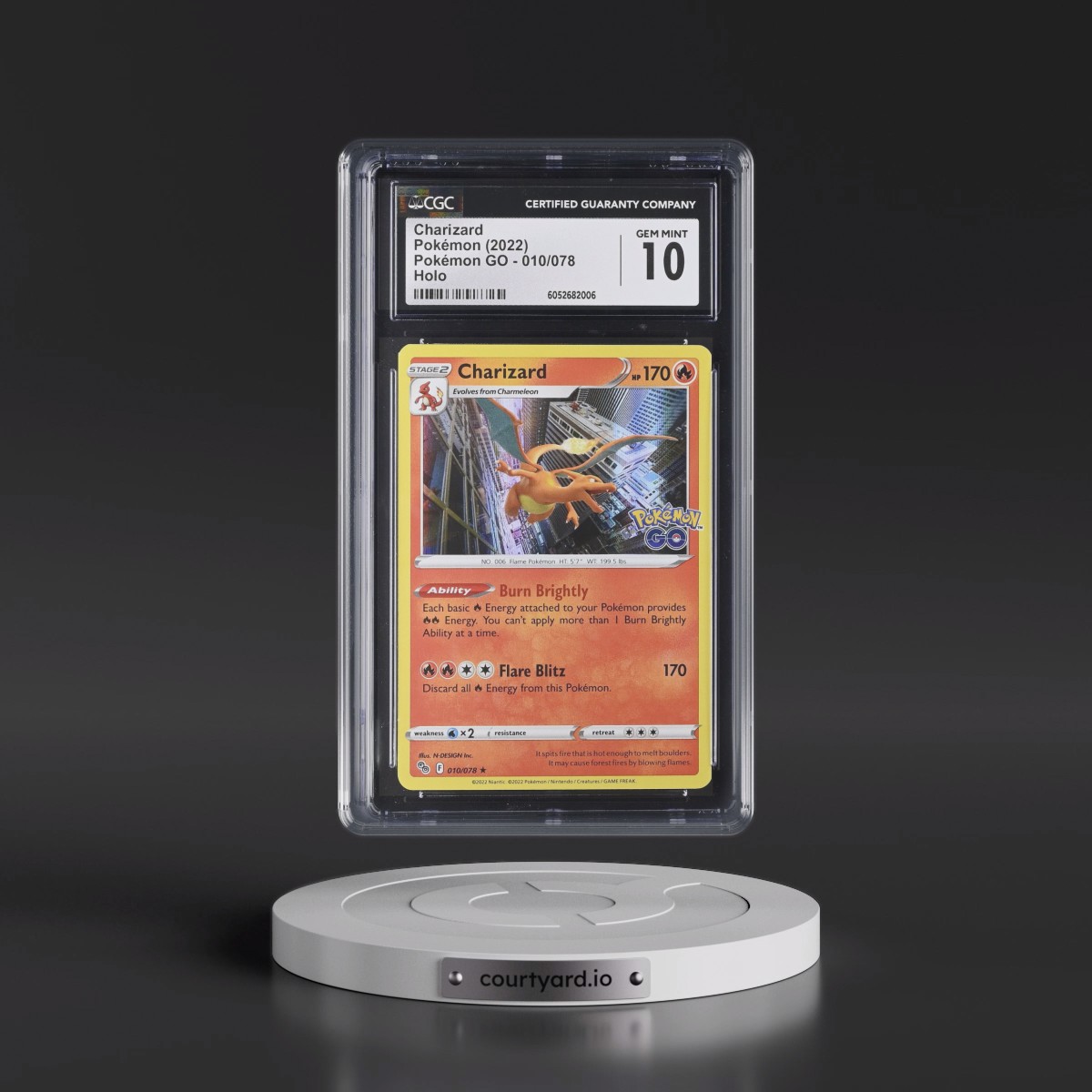 2022 Pokémon GO #010/078 Charizard - Holo (CGC 10 GEM MINT)