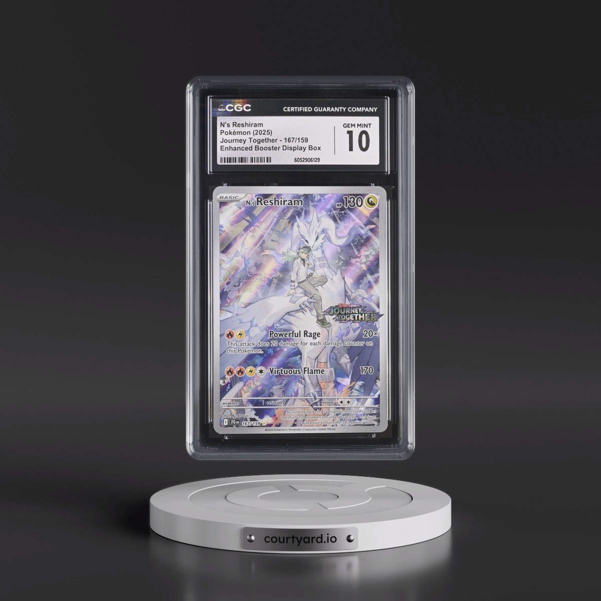 2025 Journey Together - JTG EN #167/159 N's Reshiram - Enhanced Booster Display Box (Journey Together Stamp) (Holo) (CGC 10 GEM MINT)