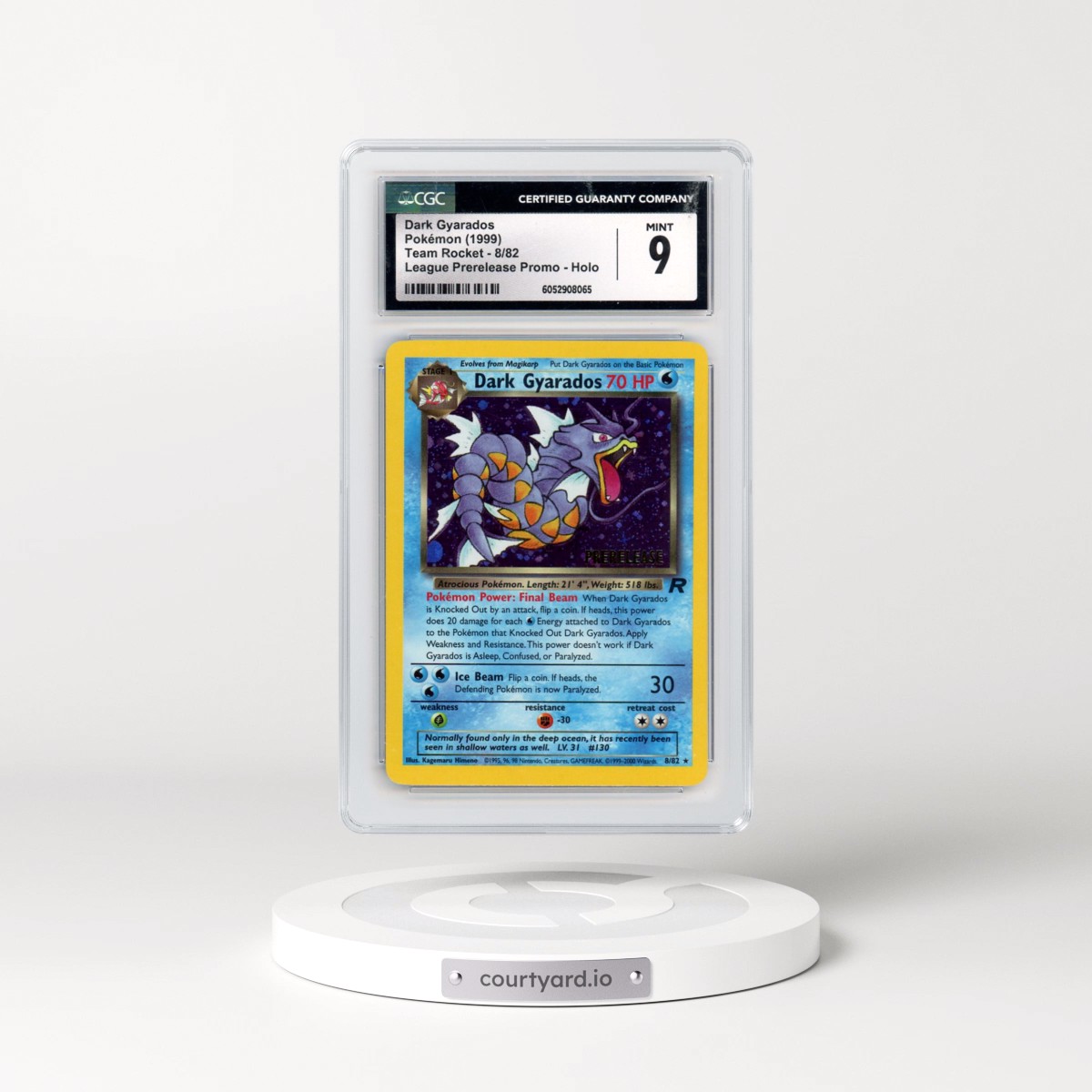 1999 Team Rocket #8/82 Dark Gyarados - League Prerelease Promo (Holo) (CGC 9 MINT)