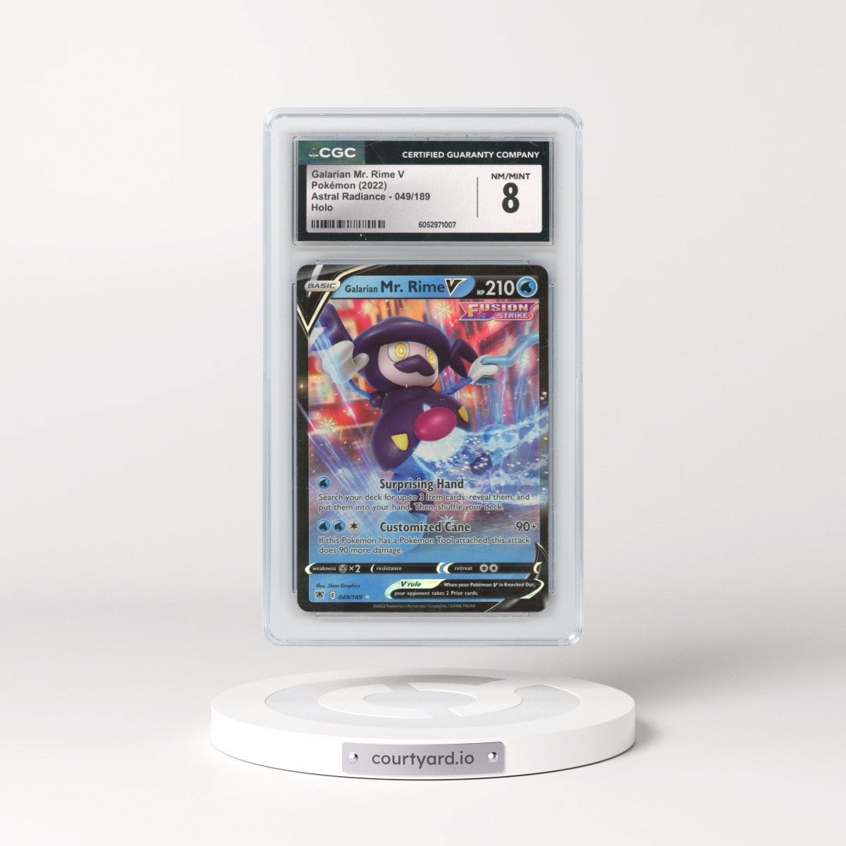 2022 Astral Radiance #049/189 Galarian Mr. Rime V - Holo (CGC 8 NM-MT)