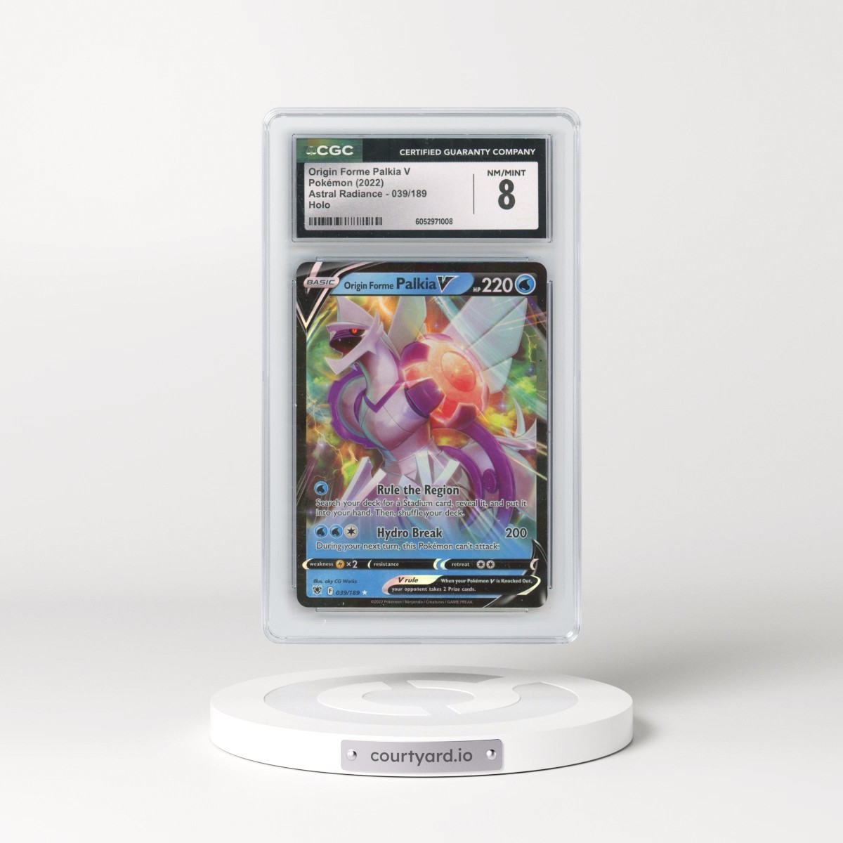 Astral Radiance #039/189 Origin Forme Palkia V - Holo (CGC 8 NM-MT)