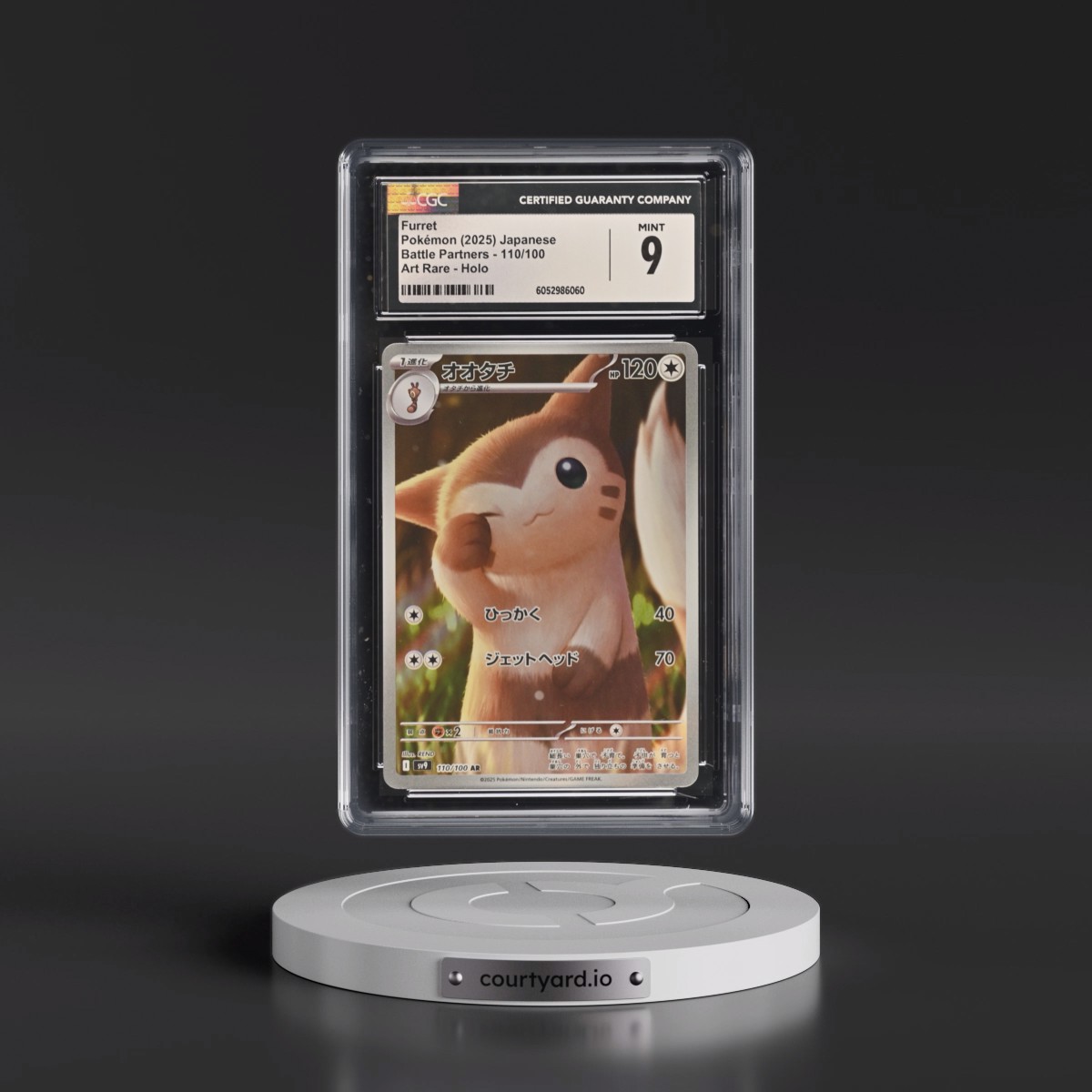 2025 Battle Partners - sv9 Furret - Art Rare Holo #110/100 CGC 9