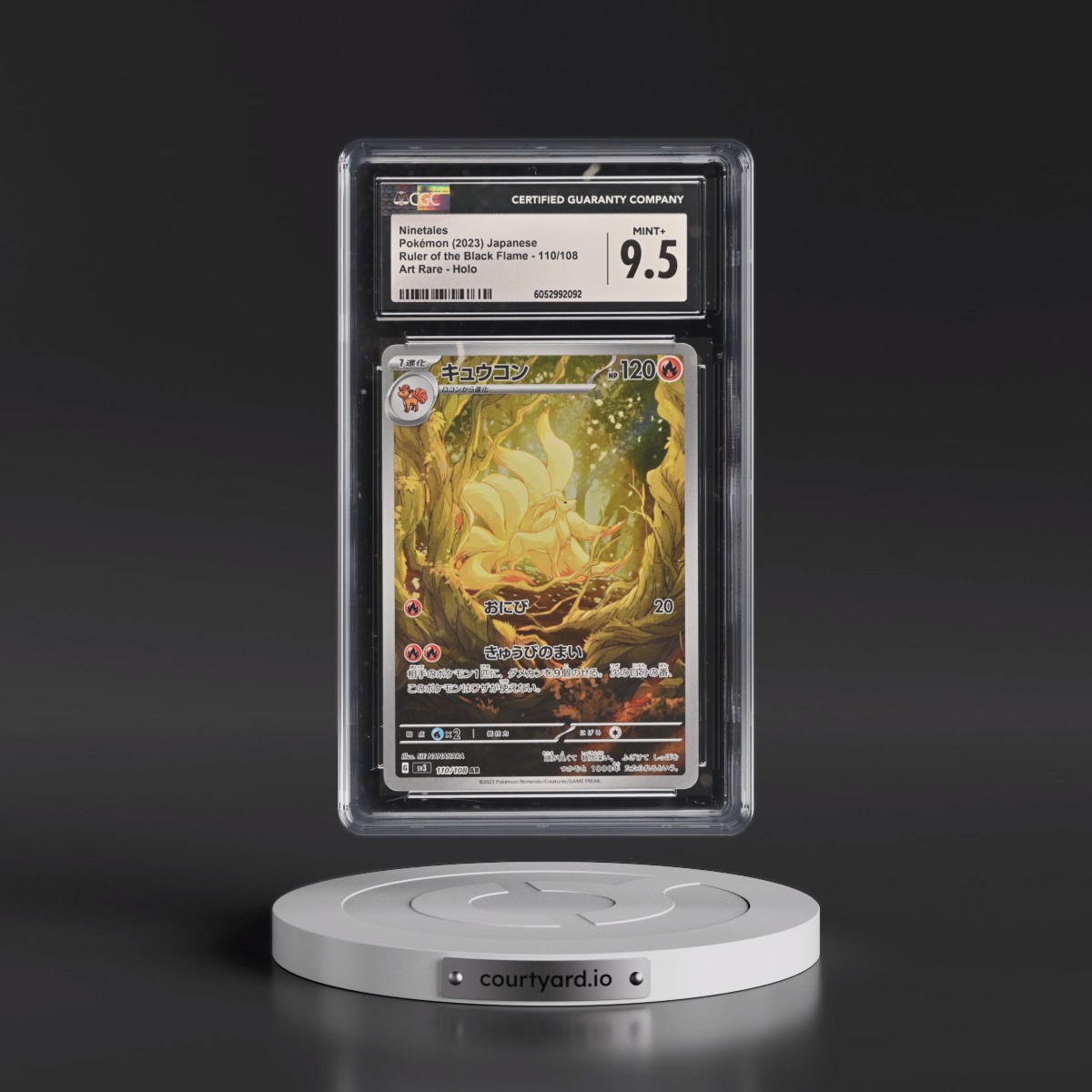 2023 Ruler of the Black Flame Ninetales - Art Rare Holo #110/108 CGC 9.5