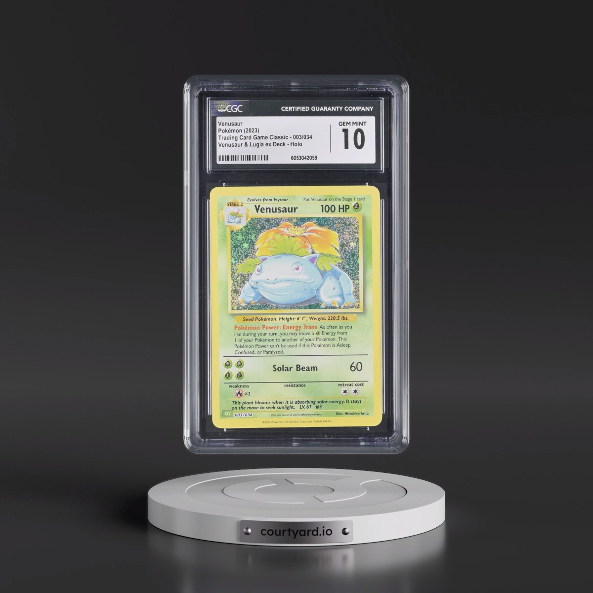 2023 Trading Card Game Classic - CLV, CLC, CLB #003/034 Venusaur - Venusaur & Lugia ex Deck - CLV Holo (CGC 10 GEM MINT)