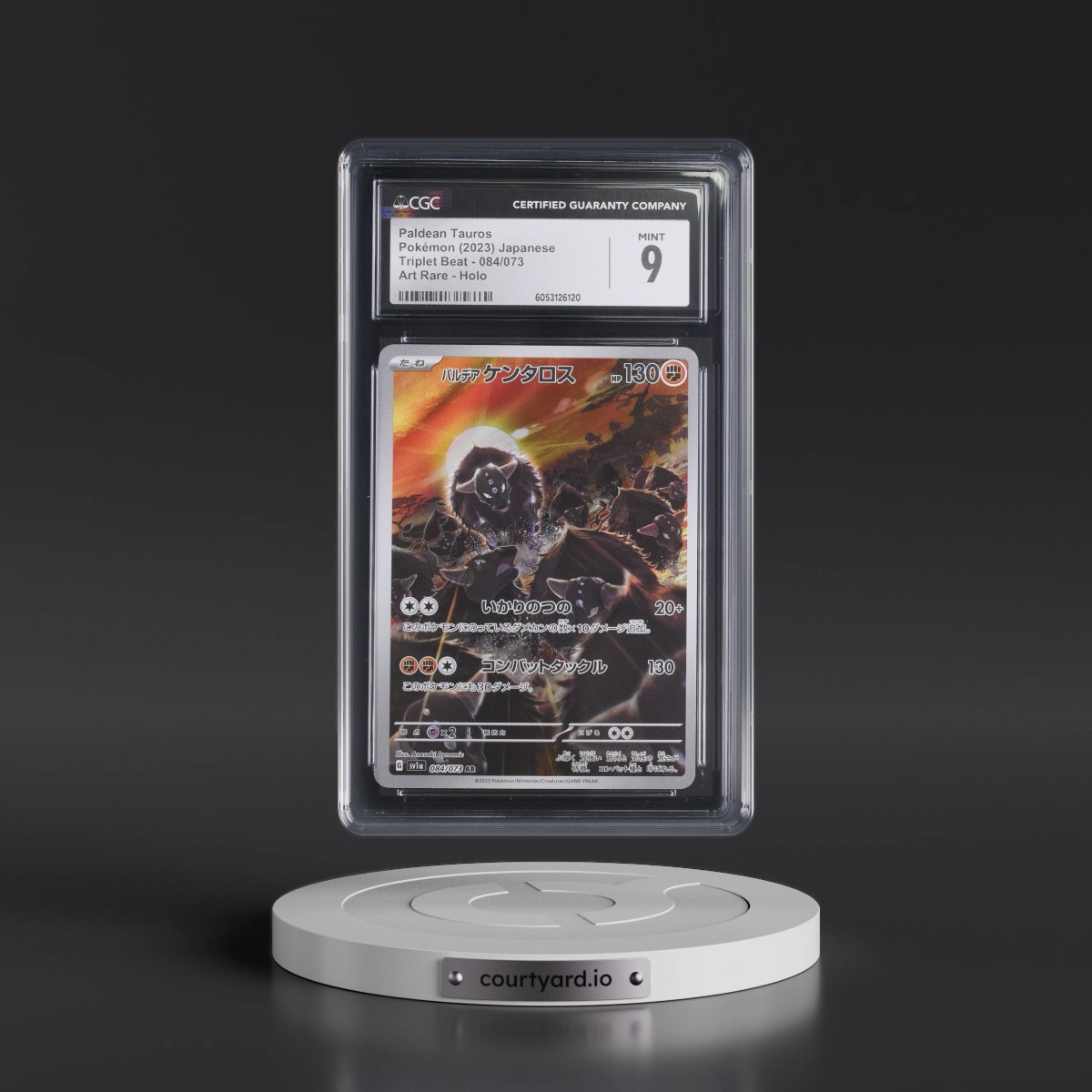 2023 Triplet Beat #084/073 Paldean Tauros - Art Rare Holo (CGC 9 MINT)