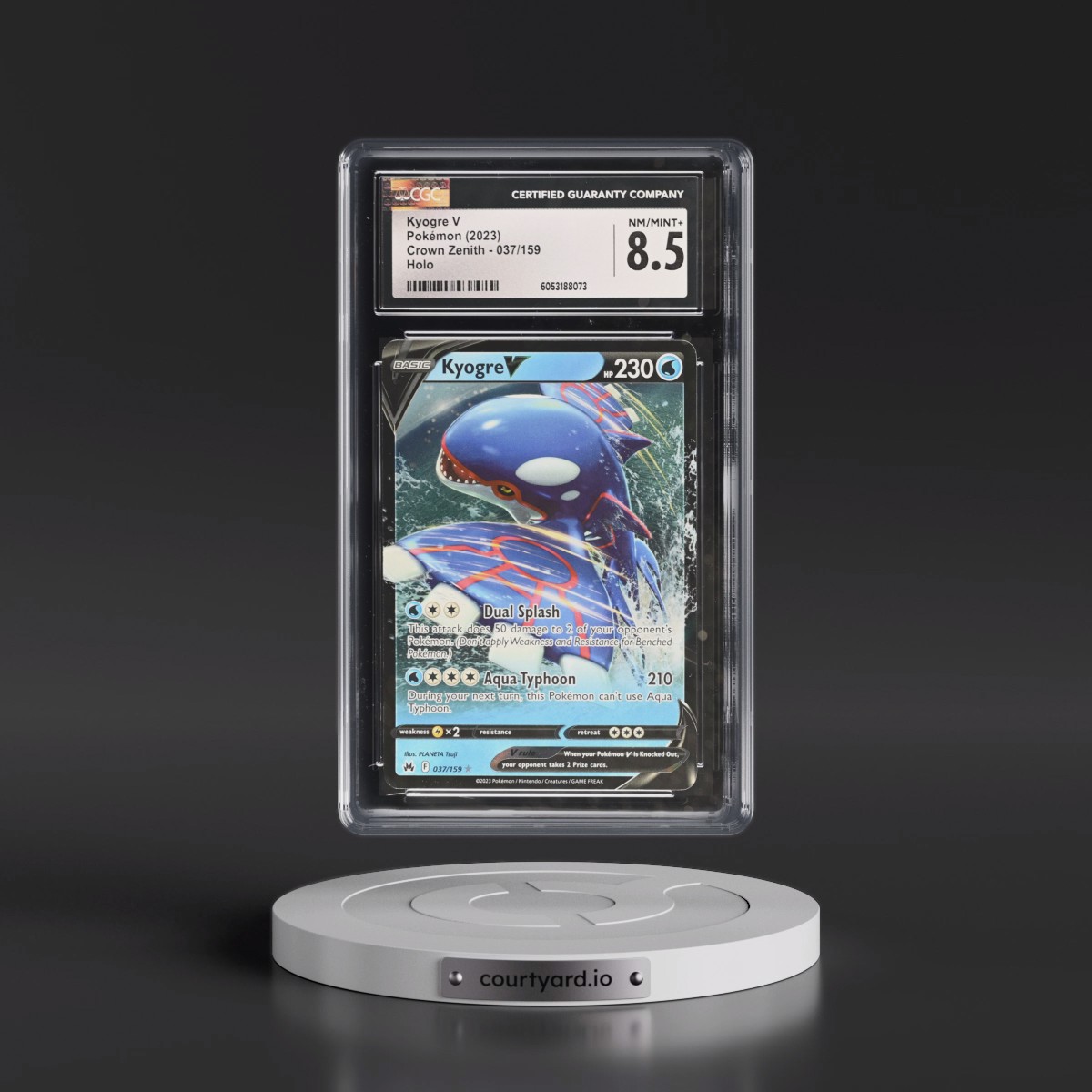 2023 Crown Zenith #037/159 Kyogre V - Holo (CGC 8.5 NM-MT+)