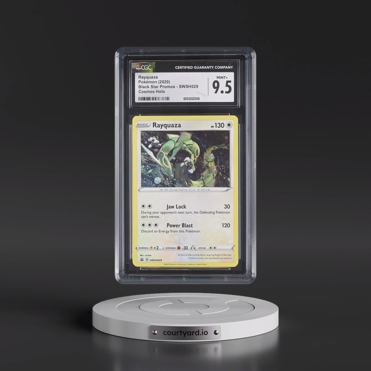 2017 Black Star Promos - Sword & Shield #SWSH029 Rayquaza - Cosmos Holo (CGC 9.5 MINT+)