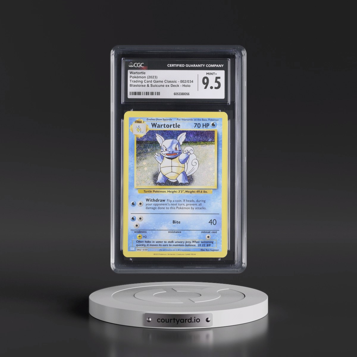 2023 Trading Card Game Classic - CLV, CLC, CLB #002/034 Wartortle - Blastoise & Suicune ex Deck - CLB Holo (CGC 9.5 MINT+)