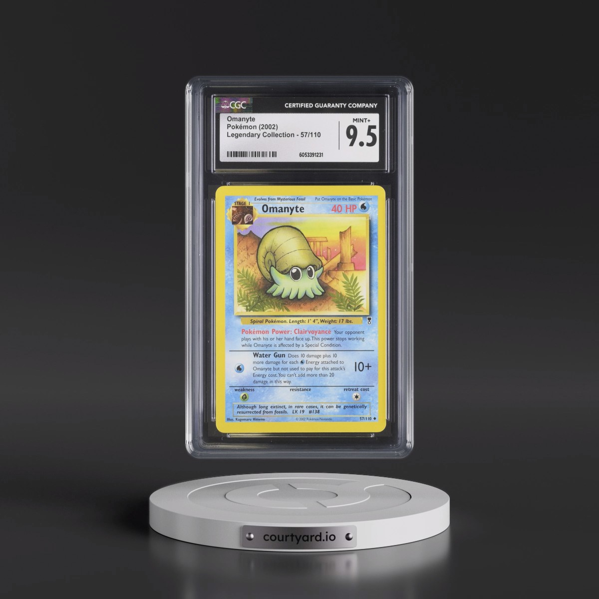 2002 Legendary Collection #57/110 Omanyte (CGC 9.5 MINT+)