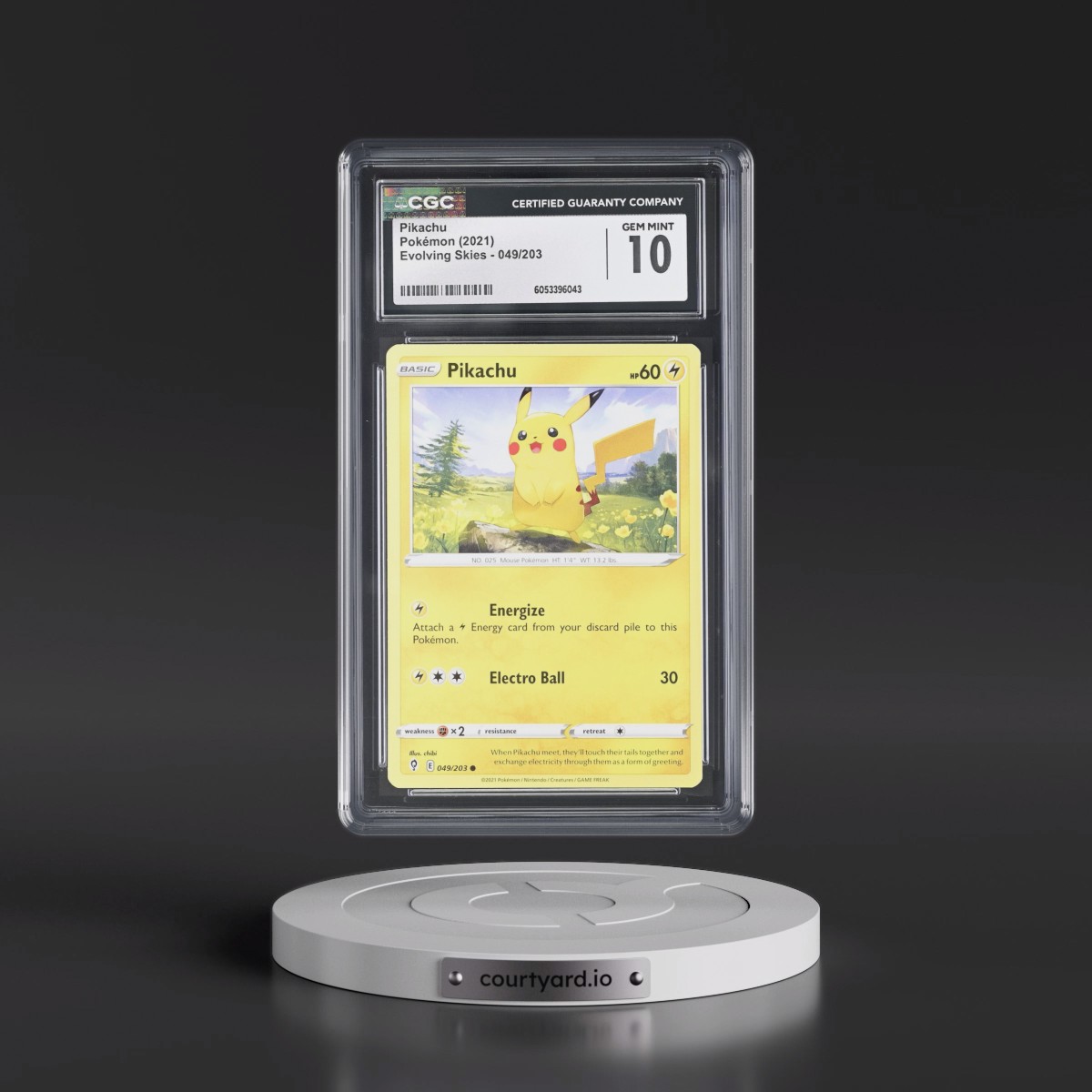 2021 Evolving Skies #049/203 Pikachu (CGC 10 GEM MINT)