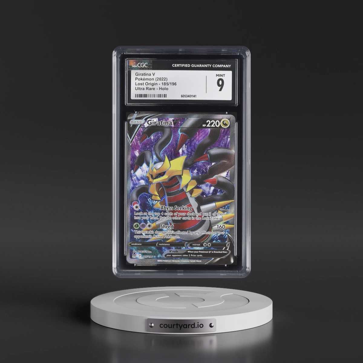 2022 Lost Origin #185/196 Giratina V - Ultra Rare Holo (CGC 9 MINT)