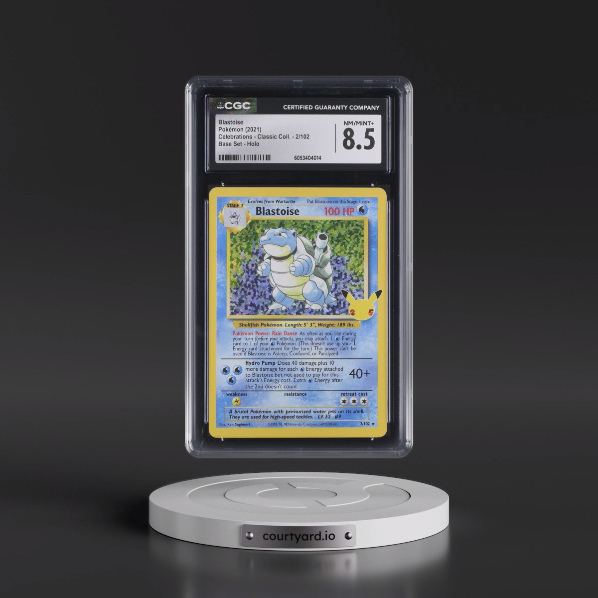 2021 Celebrations - Classic Collection #2/102 Blastoise - Base Set Holo (CGC 8.5 NM-MT+)