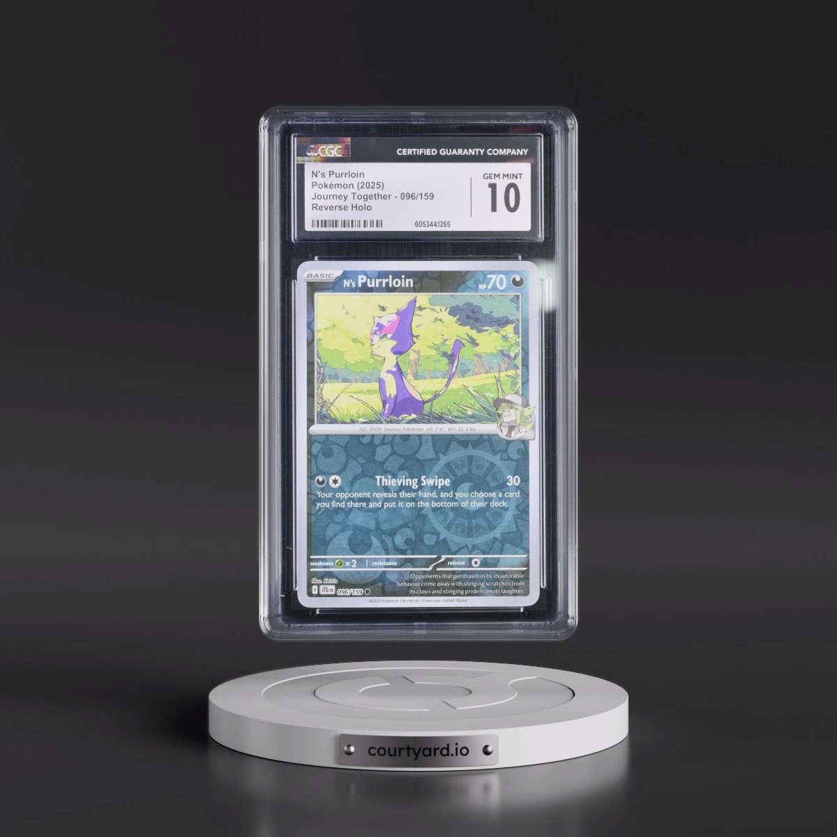 2025 Journey Together - JTG EN #096/159 N's Purrloin - Reverse Holo (CGC 10 GEM MINT)