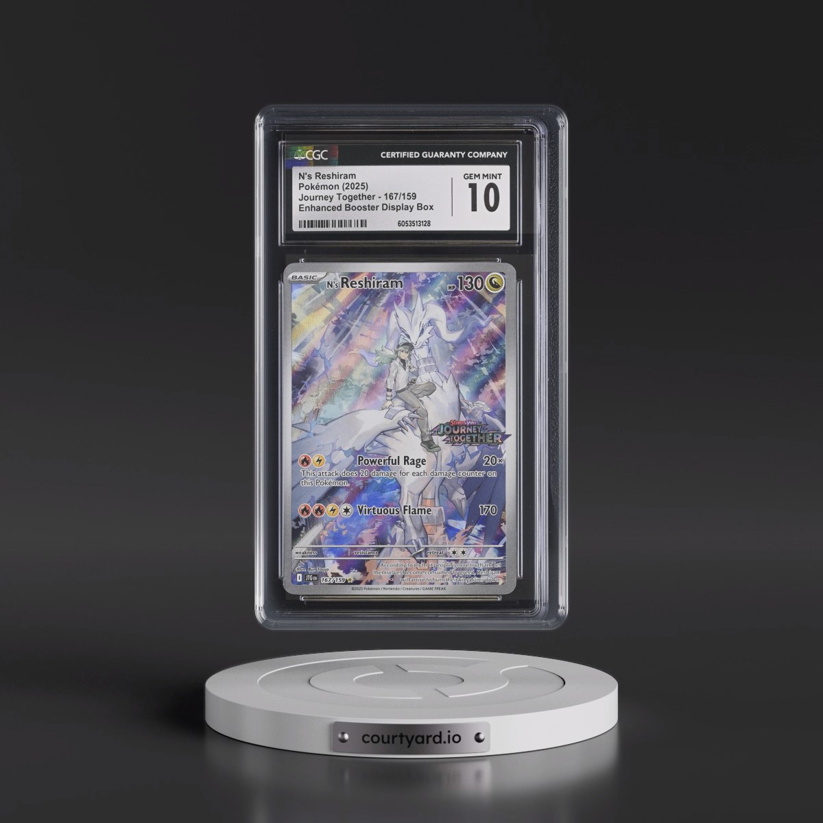 2025 Journey Together - JTG EN #167/159 N's Reshiram - Enhanced Booster Display Box (Journey Together Stamp) (Holo) (CGC 10 GEM MINT)