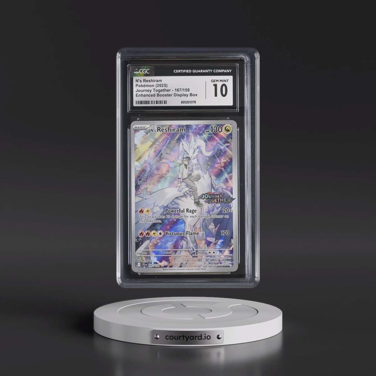 2024 Journey Together - JTG EN #167/159 N's Reshiram - Enhanced Booster Display Box (Journey Together Stamp) (Holo) (CGC 10 GEM MINT)