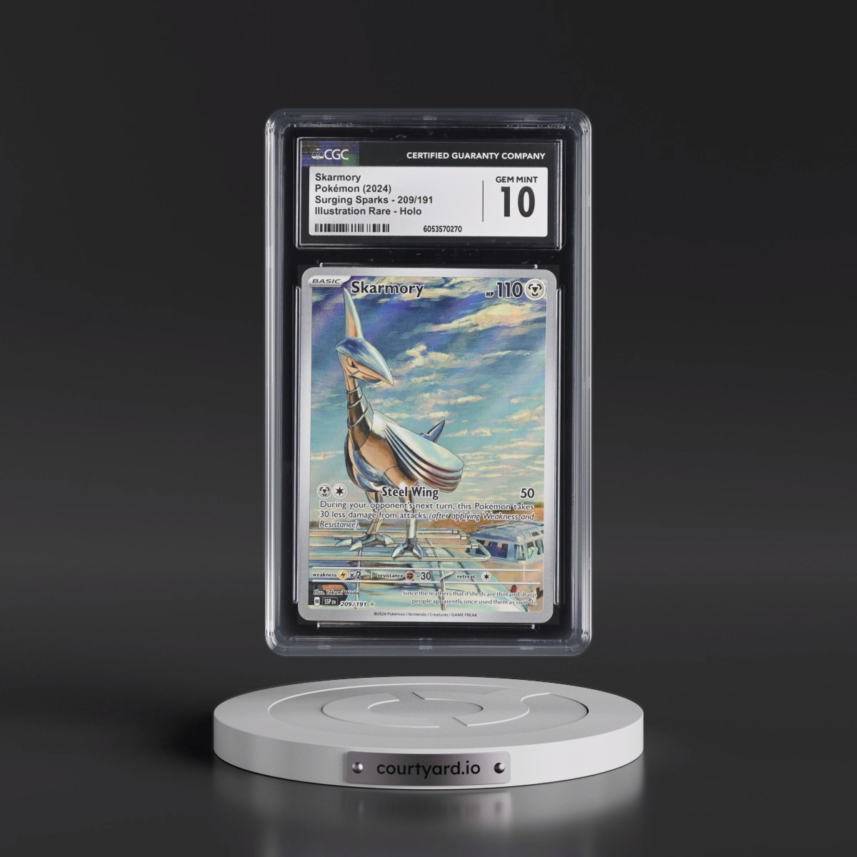 2024 Surging Sparks - SSP EN #209/191 Skarmory - Illustration Rare Holo (CGC 10 GEM MINT)