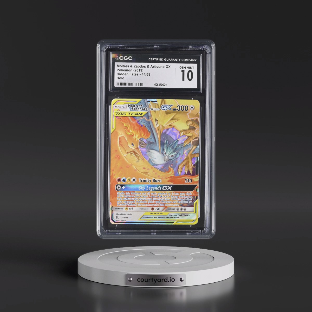 2019 Hidden Fates #44/68 Moltres &amp; Zapdos &amp; Articuno GX - Holo (CGC 10 GEM MINT)