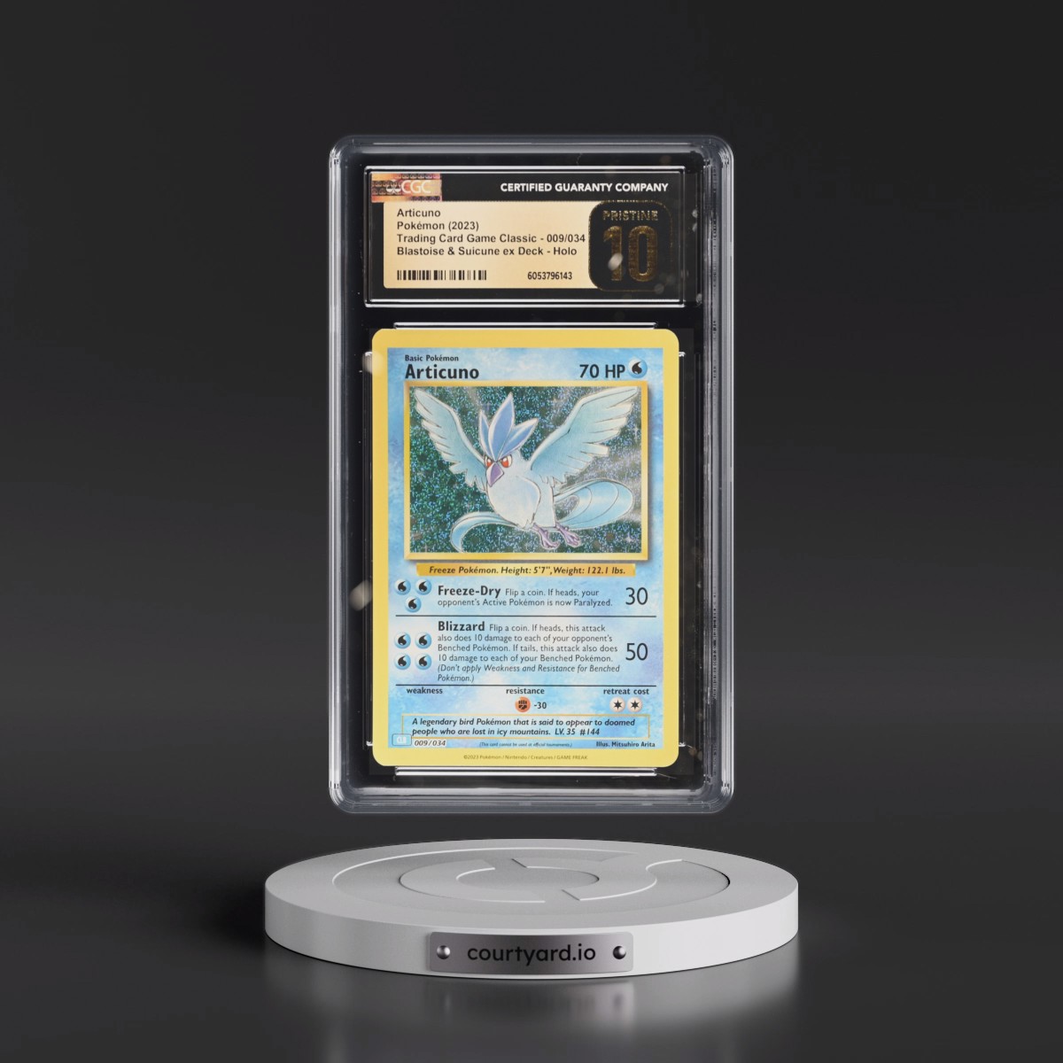 2023 Trading Card Game Classic - CLV, CLC, CLB #009/034 Articuno - Blastoise & Suicune ex Deck - CLB Holo (CGC 10 PRISTINE)