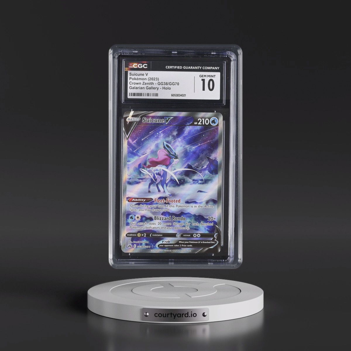 2023 Crown Zenith #GG38/GG70 Suicune V - Galarian Gallery Holo (CGC 10 GEM MINT)