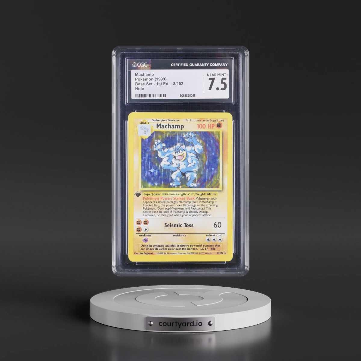 1999 Base Set #8/102 Machamp - 1st Edition Holo (CGC 7.5 NM+)