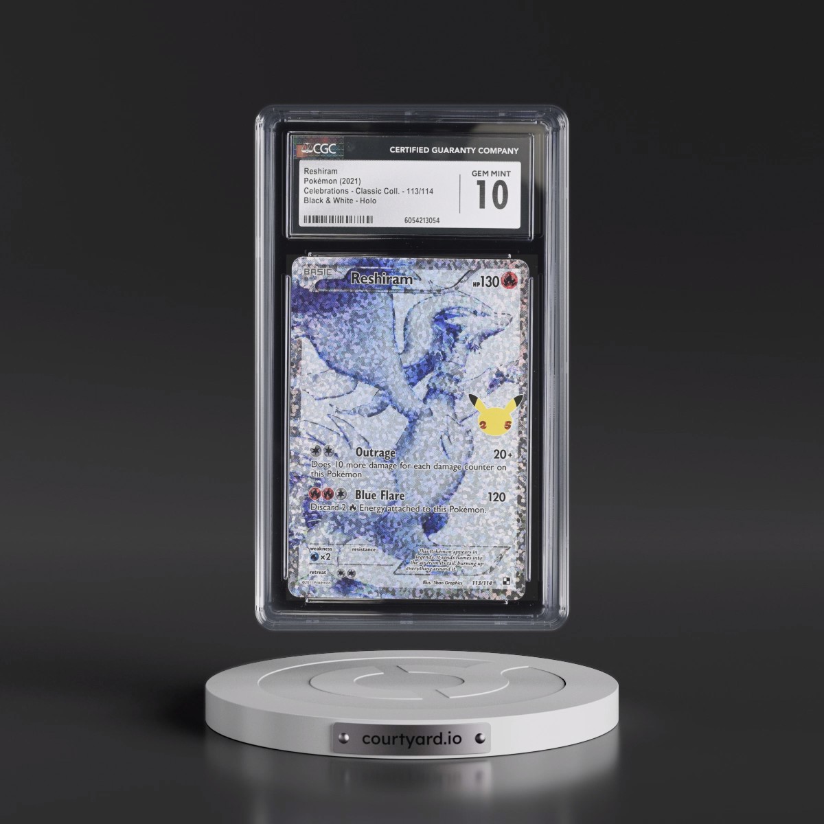 2021 Celebrations - Classic Collection #113/114 Reshiram - Black & White Holo (CGC 10 GEM MINT)