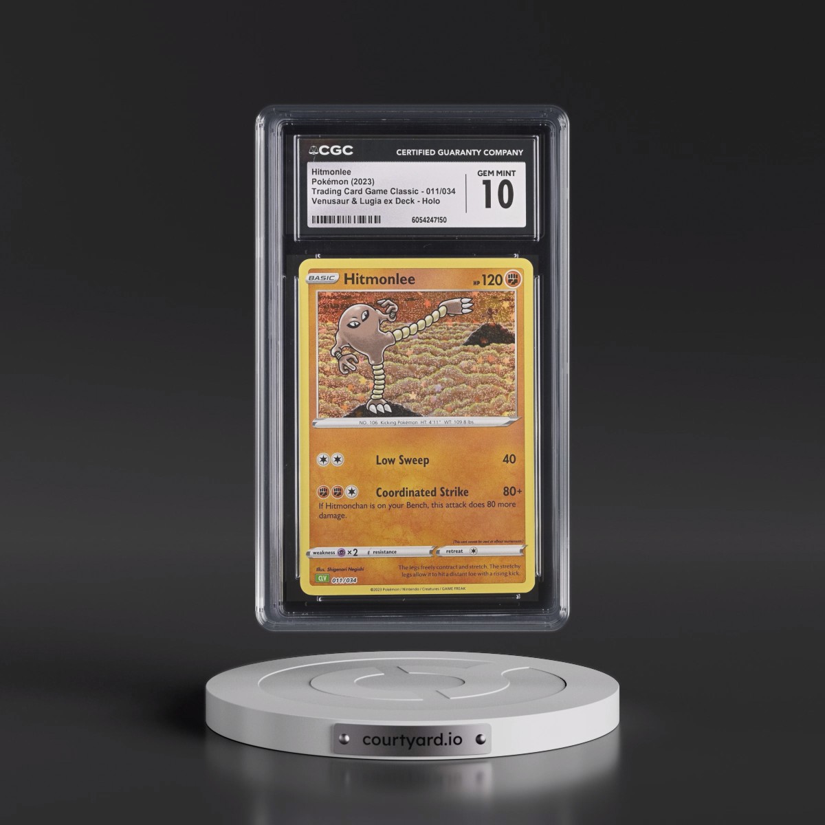 2023 Trading Card Game Classic - CLV, CLC, CLB #011/034 Hitmonlee - Venusaur & Lugia ex Deck - CLV Holo (CGC 10 GEM MINT)