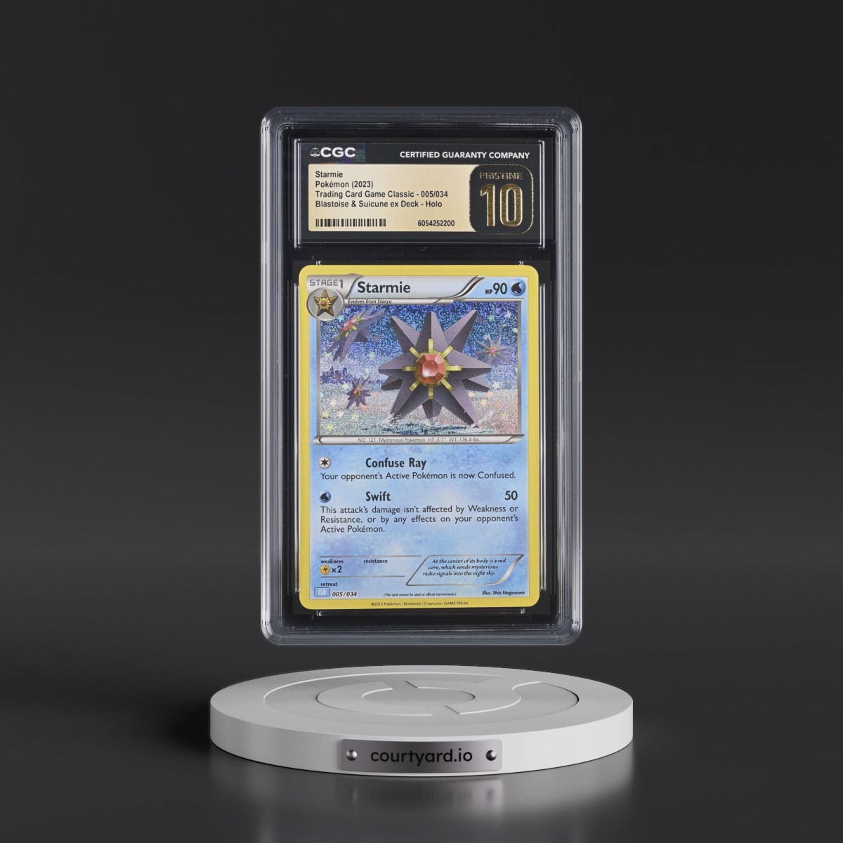 2023 Trading Card Game Classic - CLV, CLC, CLB #005/034 Starmie - Blastoise & Suicune ex Deck - CLB Holo (CGC 10 PRISTINE)