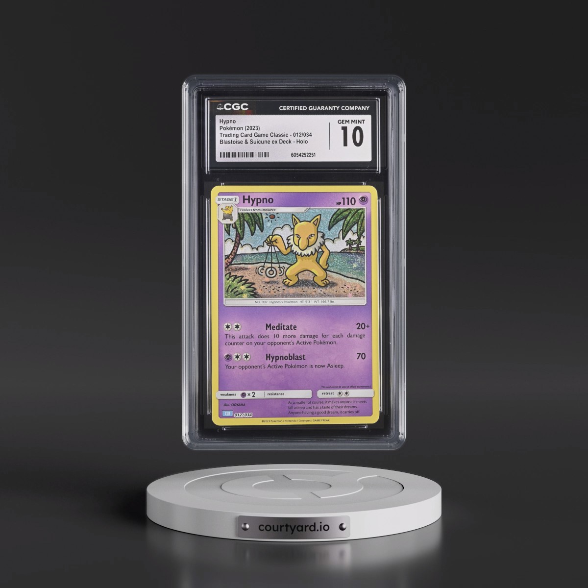 2023 Trading Card Game Classic - CLV, CLC, CLB #012/034 Hypno - Blastoise & Suicune ex Deck - CLB Holo (CGC 10 GEM MINT)