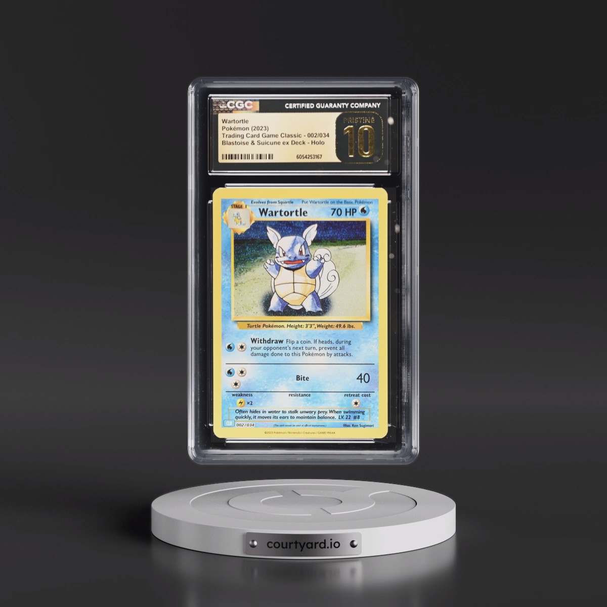 2023 Trading Card Game Classic - CLV, CLC, CLB #002/034 Wartortle - Blastoise & Suicune ex Deck - CLB Holo (CGC 10 PRISTINE)