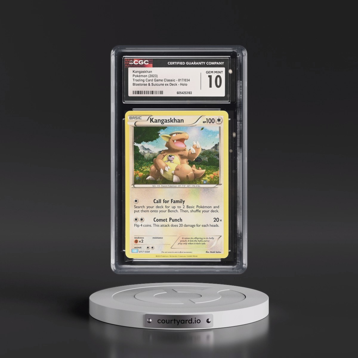 2023 Trading Card Game Classic - CLV, CLC, CLB #017/034 Kangaskhan - Blastoise & Suicune ex Deck - CLB Holo (CGC 10 GEM MINT)