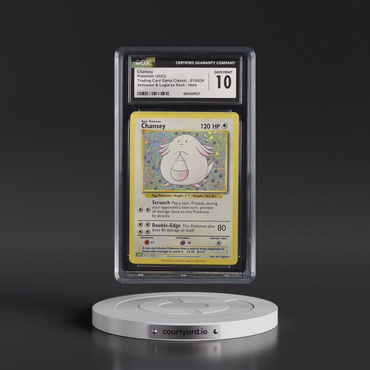2023 Trading Card Game Classic - CLV, CLC, CLB #015/034 Chansey - Venusaur & Lugia ex Deck - CLV Holo (CGC 10 GEM MINT)