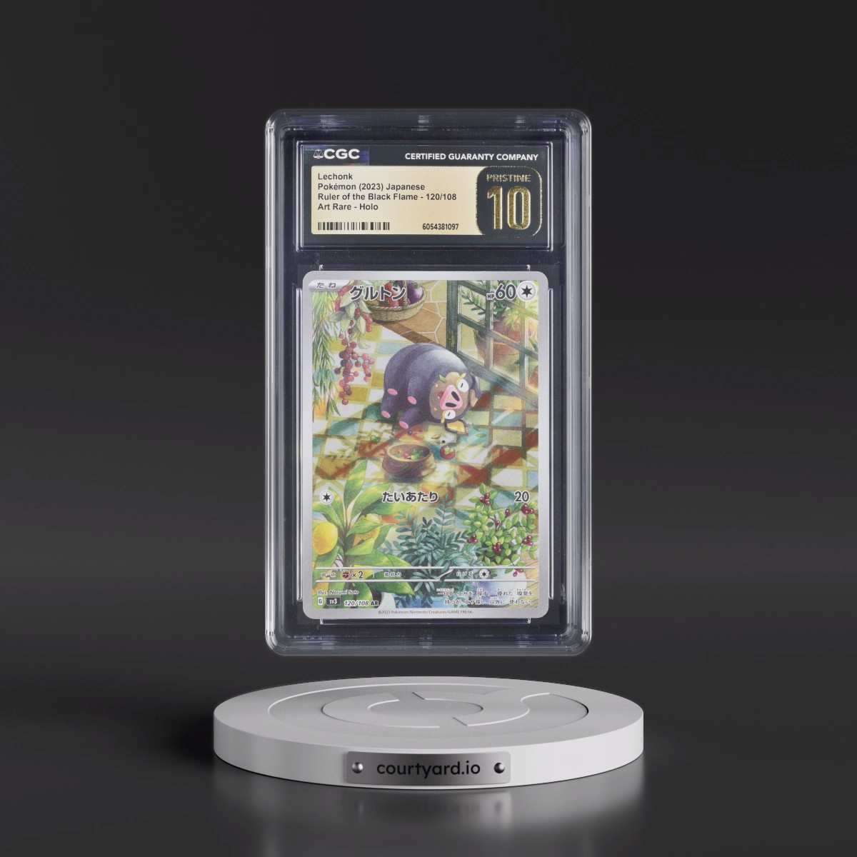 2023 Pokémon SV3-Ruler of the Black Flame #120 Lechonk - Art Rare (CGC 10 PRISTINE)