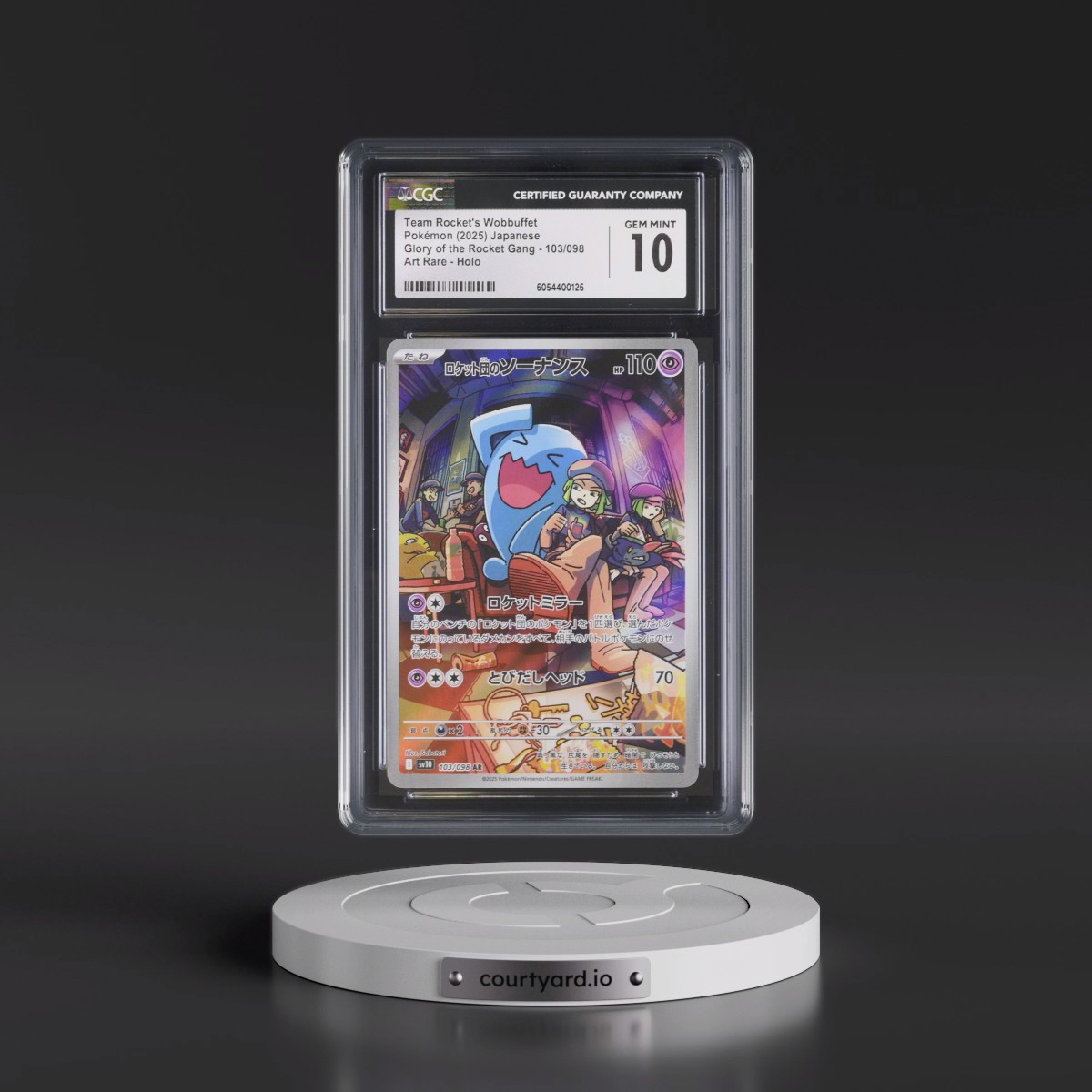 2025 Glory of the Rocket Gang - sv10 #103/098 Team Rocket's Wobbuffet - Art Rare Holo (CGC 10 GEM MINT)