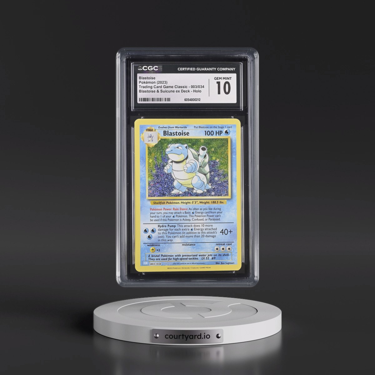 2023 Trading Card Game Classic - CLV, CLC, CLB #003/034 Blastoise - Blastoise & Suicune ex Deck - CLB Holo (CGC 10 GEM MINT)