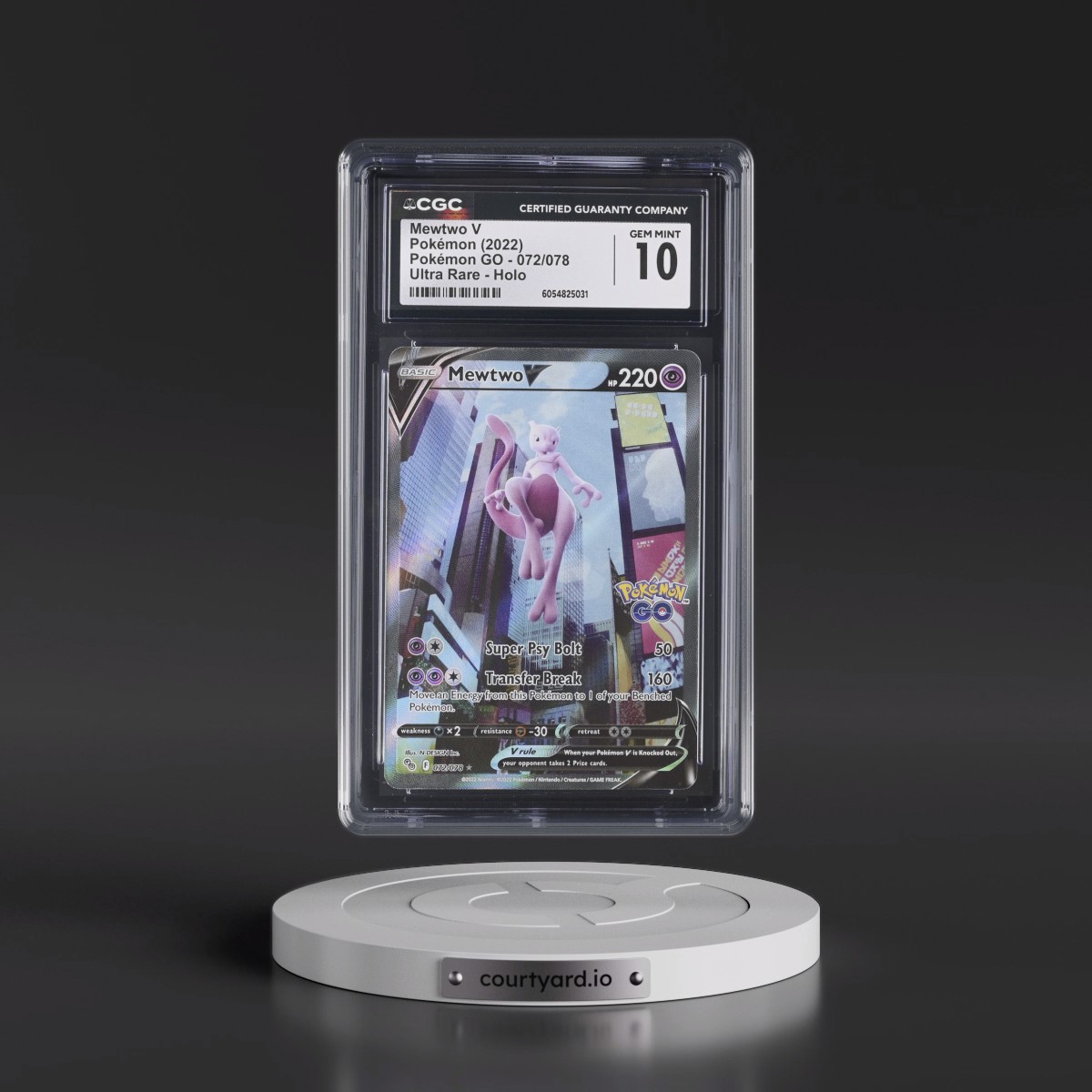 2022 Pokémon GO #072/078 Mewtwo V - Ultra Rare Holo (CGC 10 GEM MINT)