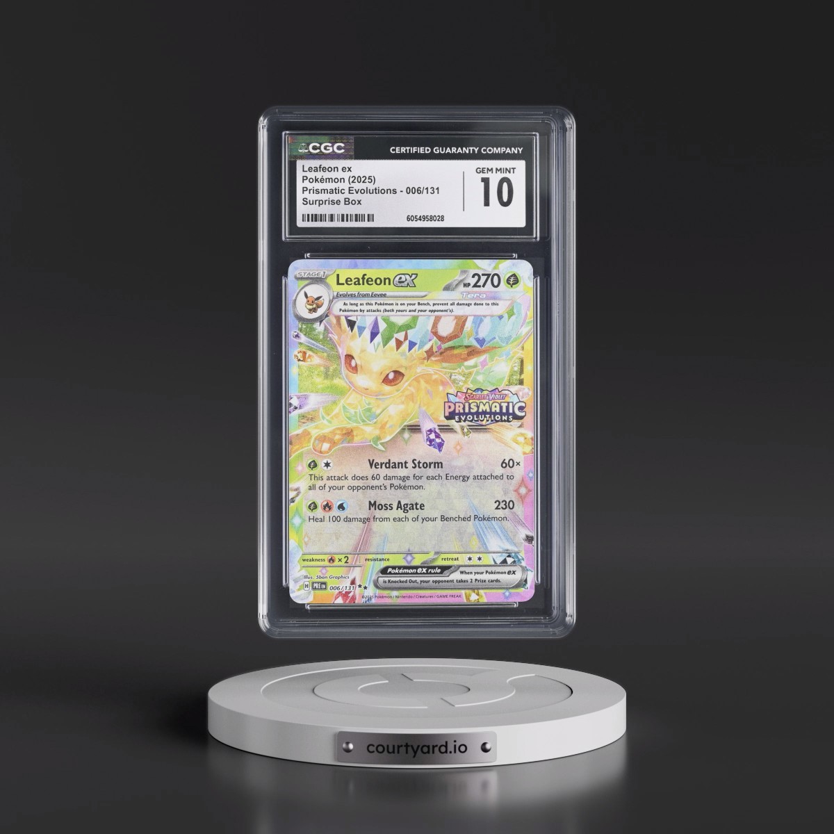 2024 Prismatic Evolutions - PRE EN #006/131 Leafeon ex - Surprise Box (Prismatic Evolutions Stamp) (Holo) (CGC 10 GEM MINT)