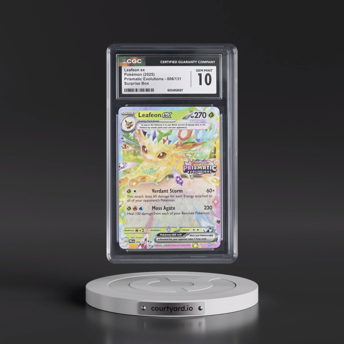 2024 Prismatic Evolutions - PRE EN #006/131 Leafeon ex - Surprise Box (Prismatic Evolutions Stamp) (Holo) (CGC 10 GEM MINT)
