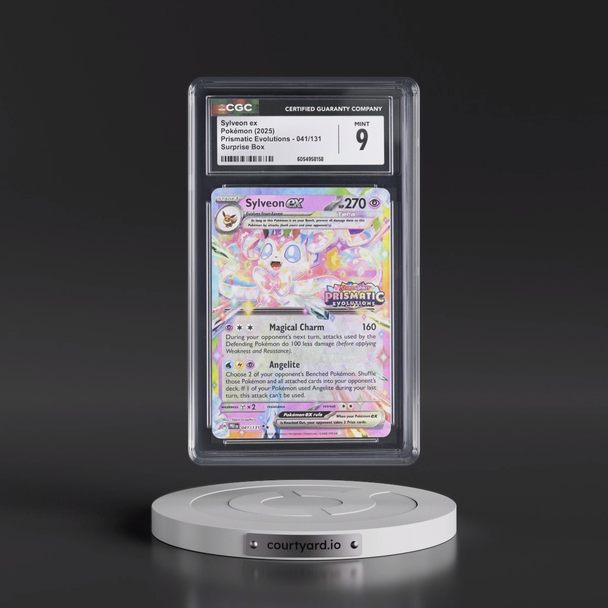 2024 Prismatic Evolutions - PRE EN #041/131 Sylveon ex - Surprise Box (Prismatic Evolutions Stamp) (Holo) (CGC 9 MINT)