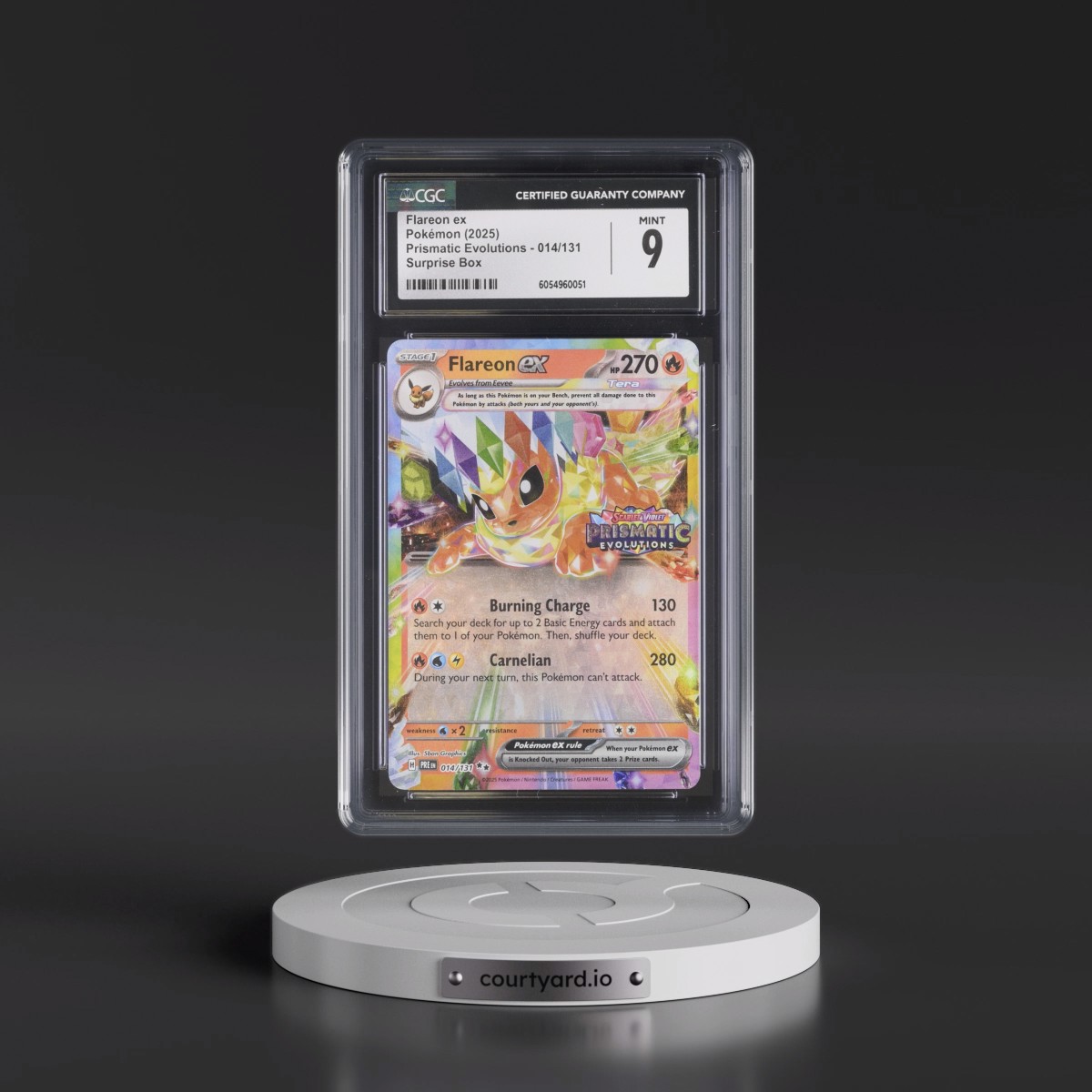 2024 Prismatic Evolutions - PRE EN #014/131 Flareon ex - Surprise Box (Prismatic Evolutions Stamp) (Holo) (CGC 9 MINT)