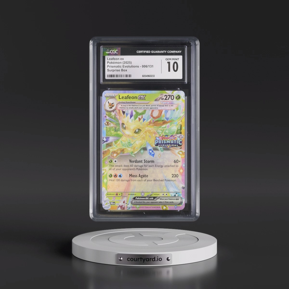 2024 Prismatic Evolutions - PRE EN #006/131 Leafeon ex - Surprise Box (Prismatic Evolutions Stamp) (Holo) (CGC 10 GEM MINT)