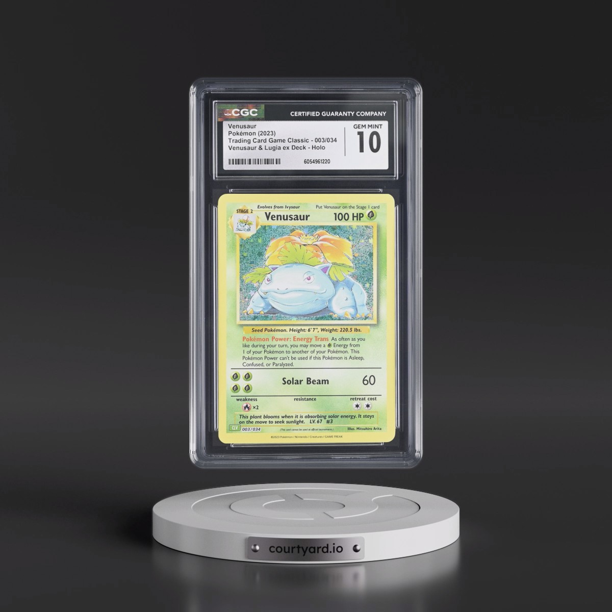 2023 Trading Card Game Classic - CLV, CLC, CLB #003/034 Venusaur - Venusaur & Lugia ex Deck - CLV Holo (CGC 10 GEM MINT)