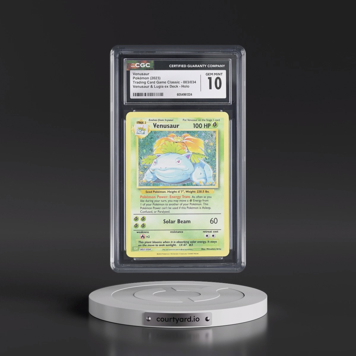 2023 Trading Card Game Classic - CLV, CLC, CLB #003/034 Venusaur - Venusaur & Lugia ex Deck - CLV Holo (CGC 10 GEM MINT)