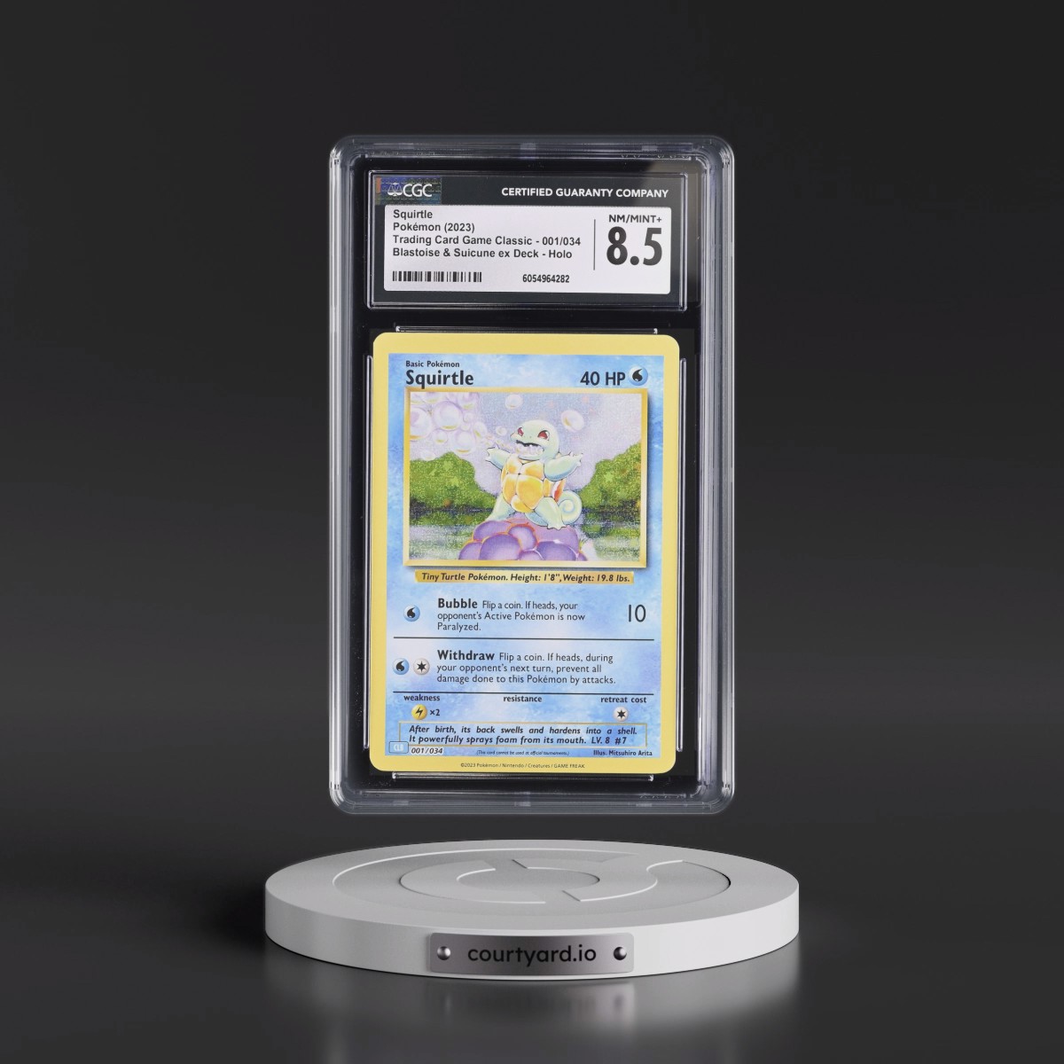 2023 Pokémon Clb-Trading Card Game Classic Blastoise & Suicune EX Deck #001 Squirtle (CGC 8.5 NM-MT+)