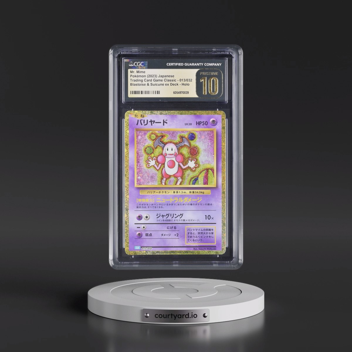 2023 Trading Card Game Classic - CLF, CLL, CLK #013/032 Mr. Mime - Blastoise & Suicune ex Deck - CLK Holo (CGC 10 PRISTINE)