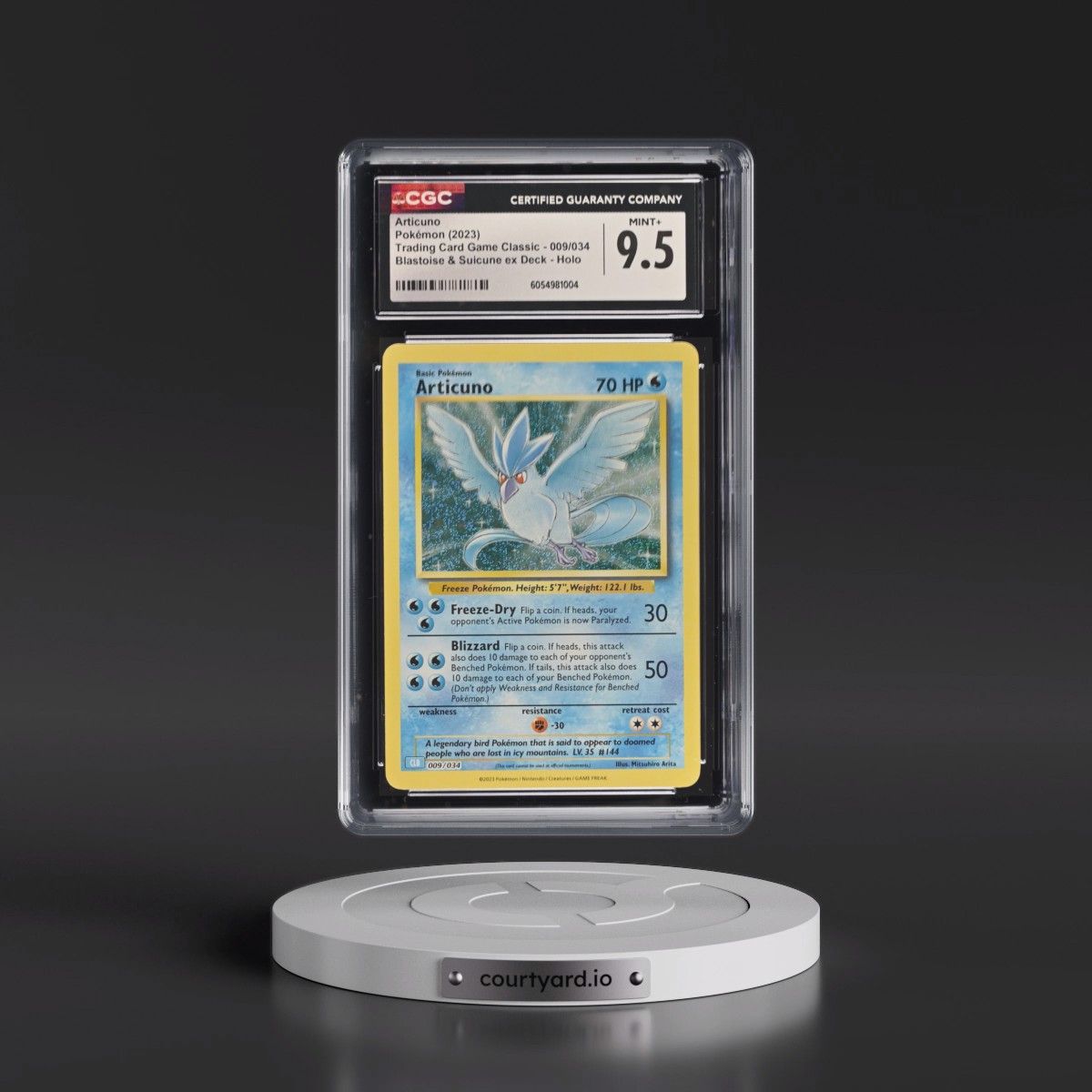 2023 Trading Card Game Classic - CLV, CLC, CLB #009/034 Articuno - Blastoise & Suicune ex Deck - CLB Holo (CGC 9.5 MINT+)